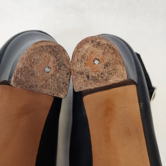 Ballet Maker Ballroom Dance Shoe Womens 8.5 Ankle Strap Leather Sole Matte Black - Picture 12 of 14